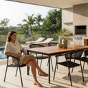 Ver imagem 4 de Cadeira Corda Náutica Duda com Braço em Alumínio Preto