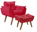 Ver imagem 1 de Kit Poltrona Opalla com Puff Moveis D Salla Vermelho