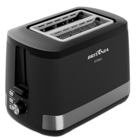 Torradeira BTR06A 7 Níveis Funções Reaquecer e Descongelar Preto Britânia 110V