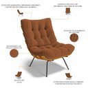 Ver imagem 5 de Poltrona Decorativa Costela L02 Bouclê Terracota - Lyam Decor