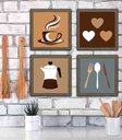 Ver imagem 2 de Quadro Decorativo Cozinha Copa Cantina Objetos Café Xícara - Moldura Madeira