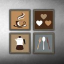 Ver imagem 3 de Quadro Decorativo Cozinha Copa Cantina Objetos Café Xícara - Moldura Madeira