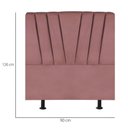 Ver imagem 2 de Cabeceira Estofada Cama Box Solteiro 90 Cm Ariel Veludo Rosé