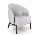 Ver imagem 5 de Poltrona Decorativa Sala de Estar Kenya Pés em Ferro Pu Preto/cinza G33 - Gran Belo