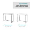 Mesa Dobrável Sala de Jantar Tubo Cromado Madeirado Branco - 5