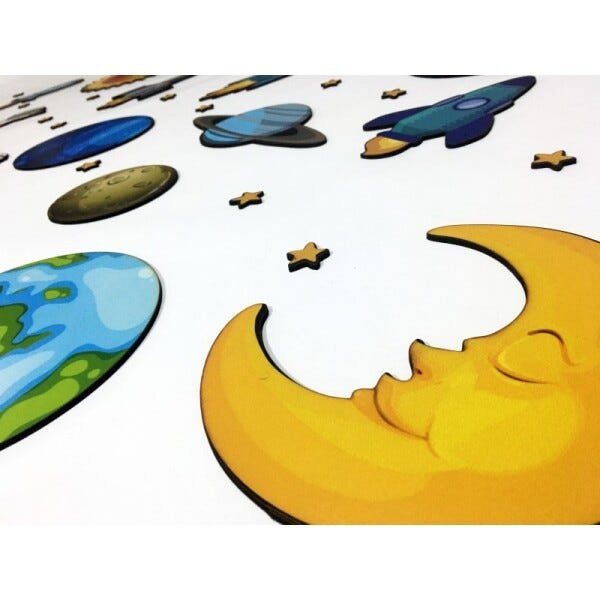 KIT DE PLACAS DECORATIVAS ASTRONAUTA, NAVES E PLANETAS - C3043 - 7