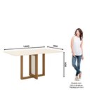 Ver imagem 2 de Mesa de Jantar 6 Lugares Henn Natalí SC72-127 com Tampo Nature/Off White SE