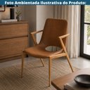 Ver imagem 5 de Cadeira Tai Or Design Revestimento PU Caramelo Estrutura Metálica Simulando Madeira