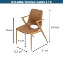 Ver imagem 6 de Cadeira Tai Or Design Revestimento PU Caramelo Estrutura Metálica Simulando Madeira