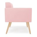 Ver imagem 4 de Poltrona Elisa Suede Rosa Bebê Pés Palito Natural - D’Rossi