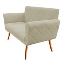 Ver imagem 1 de Namoradeira Decorativa Sabrina Suede Bege Pés Madeira Ms Decor