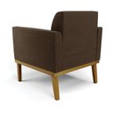 Ver imagem 5 de Kit 2 Poltronas Base de Madeira Fixa Castanho Marisa Suede D03 - D'Rossi Marrom