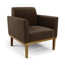 Ver imagem 3 de Kit 2 Poltronas Base de Madeira Fixa Castanho Marisa Suede D03 - D'Rossi Marrom