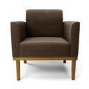 Ver imagem 4 de Kit 2 Poltronas Base de Madeira Fixa Castanho Marisa Suede D03 - D'Rossi Marrom