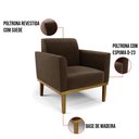 Ver imagem 7 de Kit 2 Poltronas Base de Madeira Fixa Castanho Marisa Suede D03 - D'Rossi Marrom