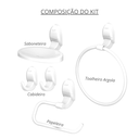 Ver imagem 5 de Kit Acessórios para Banheiro 5 Peças Linha Delicato Cor Branco Durín