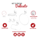 Ver imagem 2 de Kit Acessórios para Banheiro 5 Peças Linha Delicato Cor Branco Durín