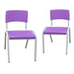 Kit 2 Cadeiras Infantil Iso Roxo Brinquedoteca Escolas Ecomhome - 2