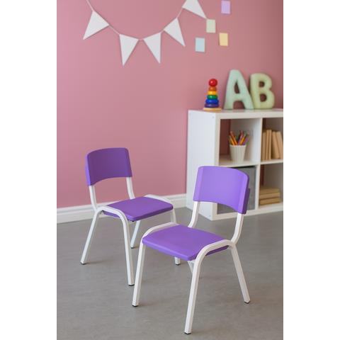 Kit 2 Cadeiras Infantil Iso Roxo Brinquedoteca Escolas Ecomhome