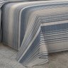 Kit Cobre Leito King Size Com Fronhas Em Piquet Algodão 3 Peças Listrado Azul Marinho e Palha - 5