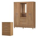 Ver imagem 1 de Cômoda Astral e Guarda Roupa Casal Lord Amêndola Touch - Demóbile