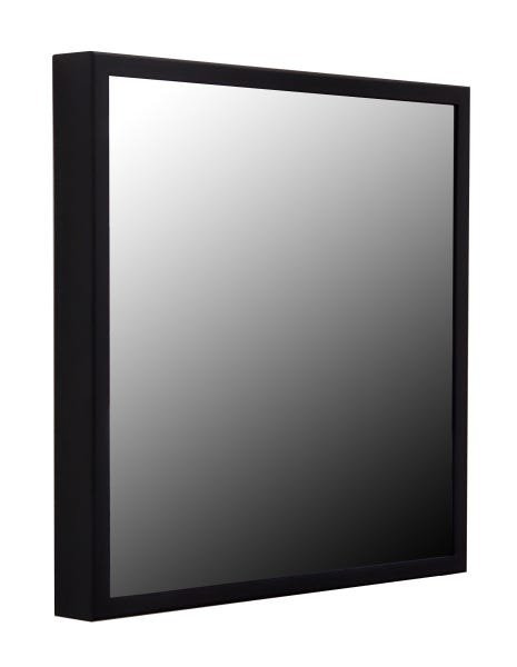 Espelho 60cm Quadrado Preto com Moldura em Alumínio