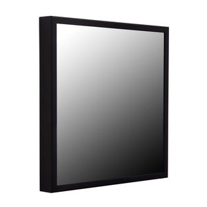 Espelho 60cm Quadrado Preto com Moldura em Alumínio