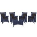 Ver imagem 1 de 4 Poltronas e 1 Mesa Igapó Alumínio Preta Corda Náutica E9 Azul