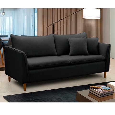 Sofá Living Kassia 2 Lugares 1,64m Grafite Lansofbr Lansof Brasil