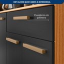 Ver imagem 6 de Armário de Cozinha 12 Portas 1 Gaveta com Nicho para Eletrodomésticos e Tampo 180x175cm Grafite