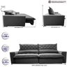 Sofá Retrátil e Reclinável 2.35m Molas Ensacadas Cama inBox Spazus com Bordado 3D Velusoft Cinza - 2