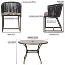 Ver imagem 2 de Mesa com 4 Cadeiras de Jantar Roma 100cm e Noronha em Aluminío Marrom Corda Nautica Estofado 6 Trama