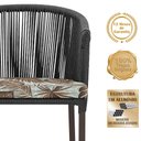 Ver imagem 3 de Mesa com 4 Cadeiras de Jantar Roma 100cm e Noronha em Aluminío Marrom Corda Nautica Estofado 6 Trama