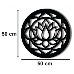Quadro Em Mdf 6mm Mandala Flor De Lotus 50 X 50 Cm - 2