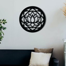 Quadro Em Mdf 6mm Mandala Flor De Lotus 50 X 50 Cm - 3