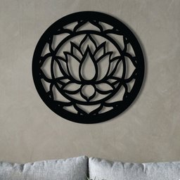 Quadro Em Mdf 6mm Mandala Flor De Lotus 50 X 50 Cm - 4