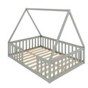 Ver imagem 1 de Cama Casal Infantil Montessoriane Valentina com Grade Cinza