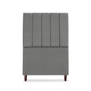 Ver imagem 1 de Cabeceira Estofada Solteiro Carla 90 Cm Suede Cinza-escuro com Frames