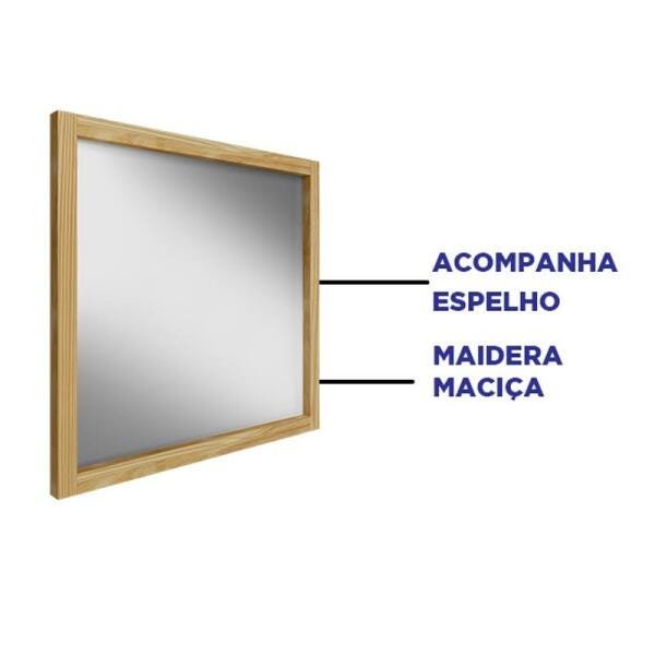 Espelho Banheiro Eterno Madeira Maciça Sobrepor - Carvalho | MadeiraMadeira