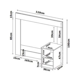 Cabeceira Solteiro London Ebano Demobile - 3