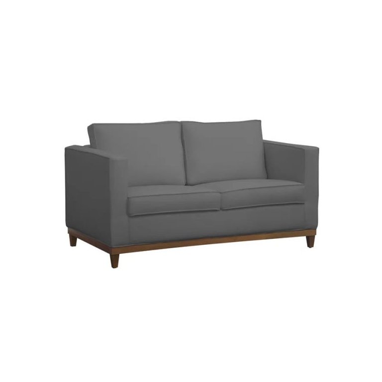 Sofá 2 Lugares Aspen Suede Cinza