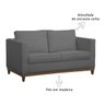 Sofá 2 Lugares Aspen Suede Cinza - 3