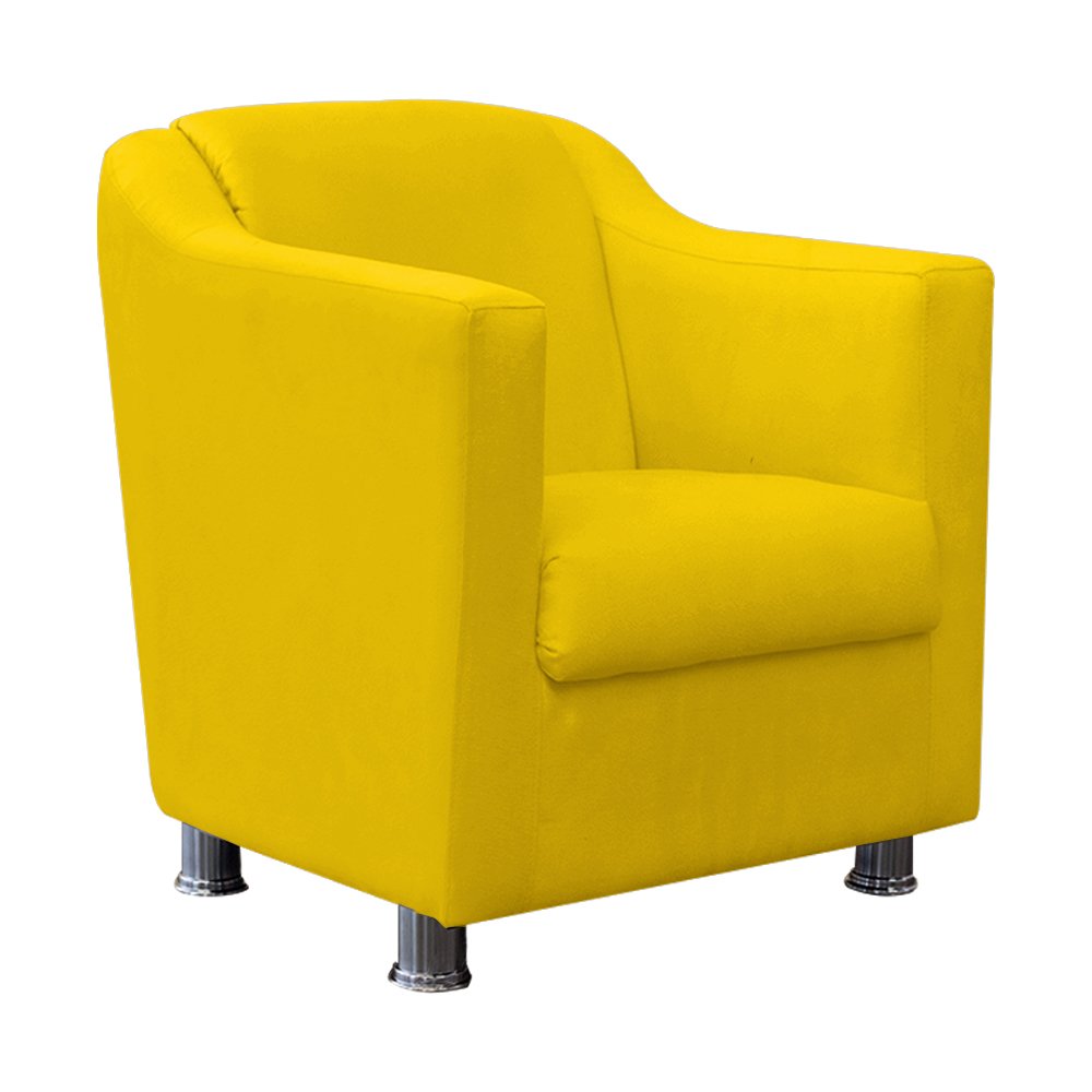 Mini Sofá Poltrona Infantil Tilinha Suede Amarelo - Majú Interiores - 2