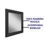 Espelho para Banheiro Classe Madeira Sobrepor - Preto - 3