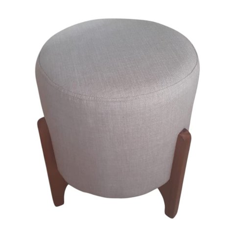 Puff Decorativo Redondo Dalas Bege Stylo Decor