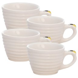 Jogo de Xícaras em Porcelana para Café Bee Branca 90ml - 4 Peças - 1