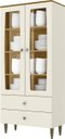 Ver imagem 3 de Cristaleira 2 Portas de Vidro 2 Gavetas Off White Nature Liz