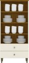 Ver imagem 4 de Cristaleira 2 Portas de Vidro 2 Gavetas Off White Nature Liz
