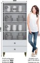 Ver imagem 5 de Cristaleira 2 Portas de Vidro 2 Gavetas Off White Nature Liz