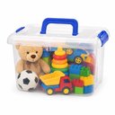 Ver imagem 1 de Organizadora Transparente Caixa Organizador Multiuso Guarda Roupa Brinquedos Maleta Portatil Portati